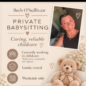 Babysitter required in 35 Ballincurrig Ct, South Douglas Road