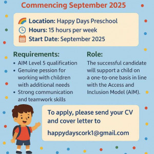 Babysitter required in Cork City, County Cork, Ireland
