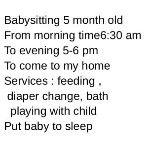 Babysitter required in Grace Park, Dublin, Co. Dublin, D09 VCF1, Ireland